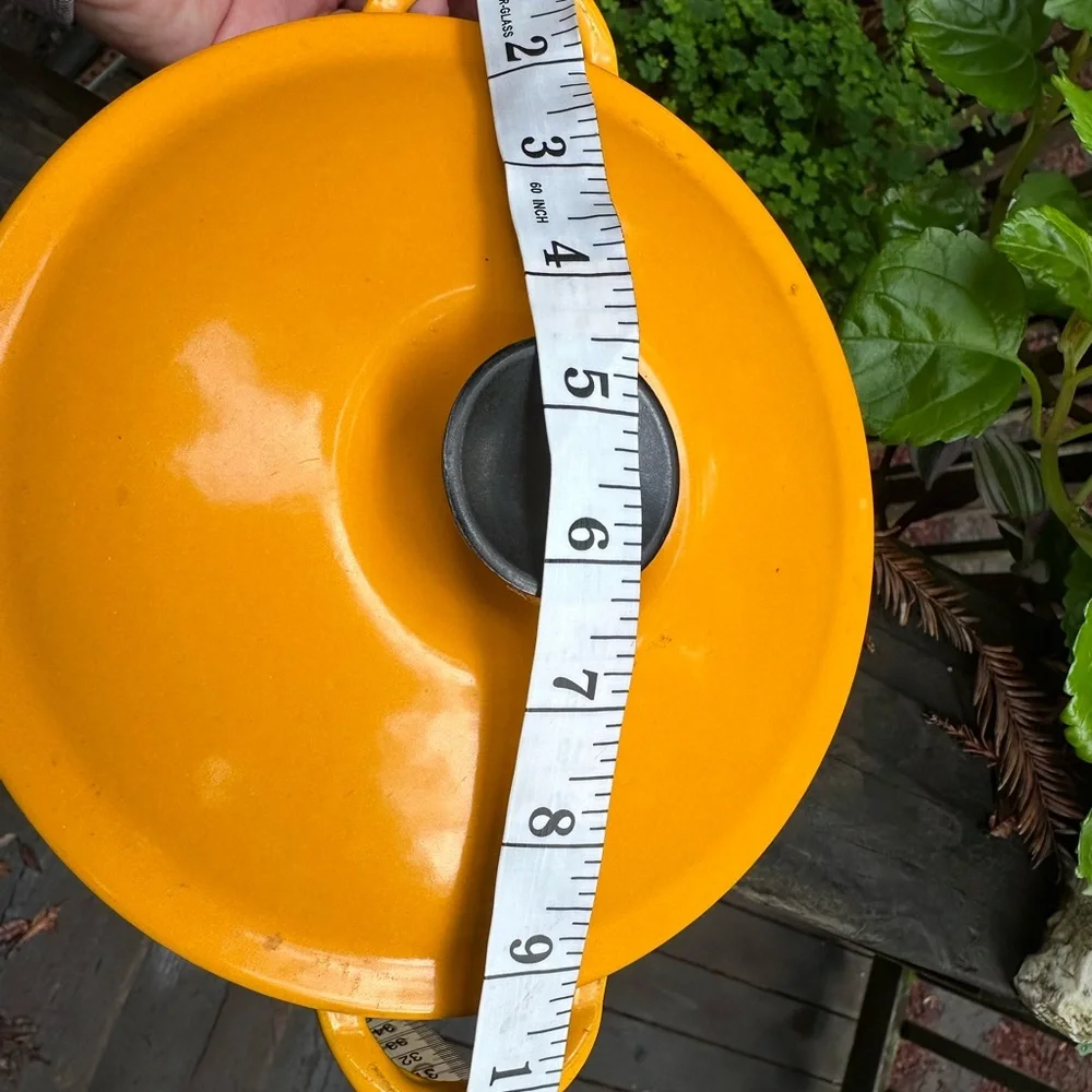 Vintage Marigold Le Creuset Dutch Oven, 2-Quart Enameled Cast Iron